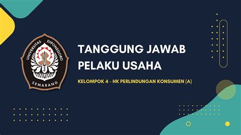 Hk Perlindungan Konsumen A Kel Tanggung Jawab Pelaku Usaha