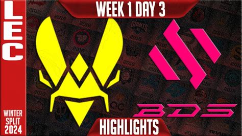 VIT Vs BDS Highlights LEC Winter 2024 Week 1 Day 3 Team Vitality Vs