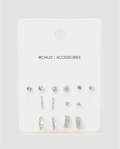 Riachuelo Kit Brinco Feminino Pares Variados Cravejados Prata