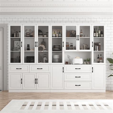 Hitow Tall Bookshelf With Glass Doors Drawers India Ubuy