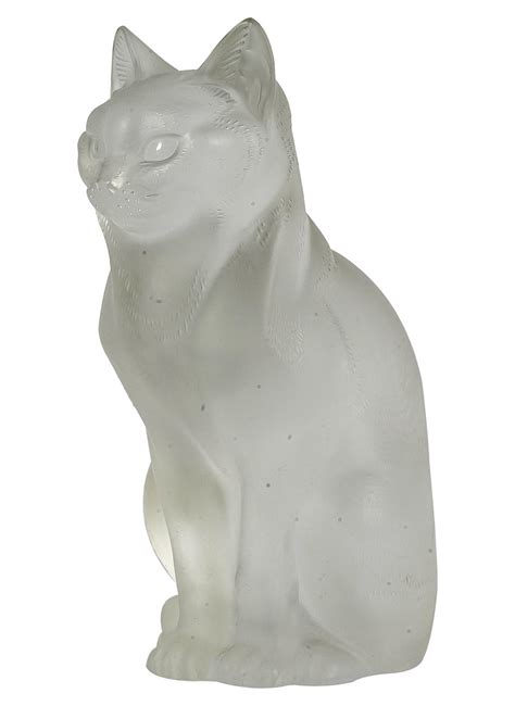 Lot Lalique Molded Glass Cat Figure