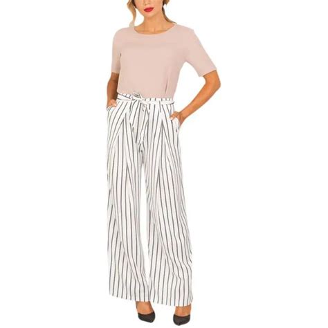 2018 Loose Trousers Women Trousers Elegant Brand Womens Trousers White