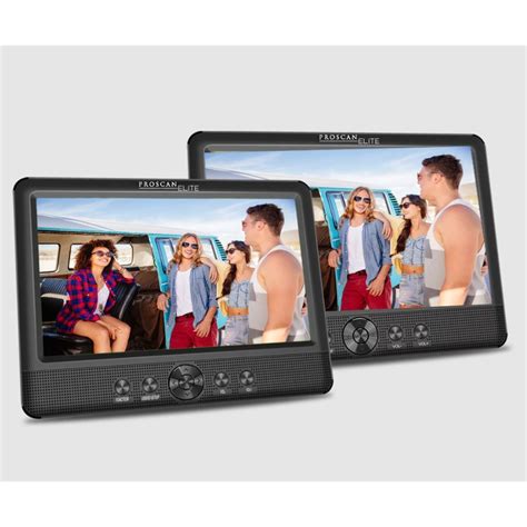 Restored Proscan Elite 10 1 Dual Screen Portable Dvd Media Player Pedvd1082 Black