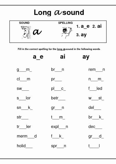 50 Long A Sound Words Worksheet Chessmuseum Template Library