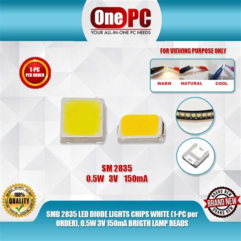 ONE PC SMD 2835 LED DIODE LIGHTS CHIPS WHITE 1 PC Per ORDER 0 5W 3V