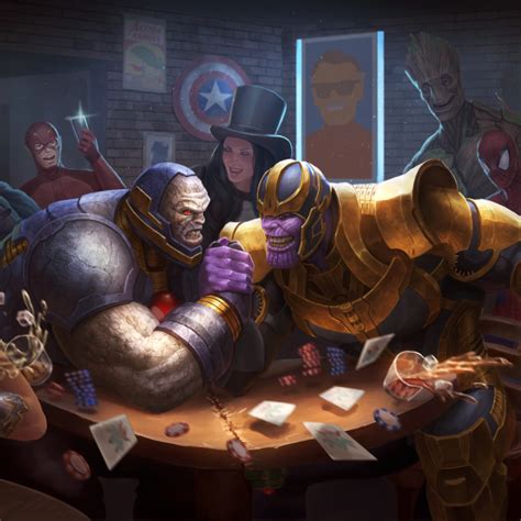 600x600 Resolution Darkseid Vs Thanos Art 600x600 Resolution Wallpaper