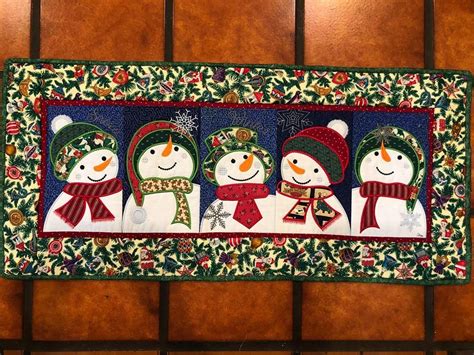 Let It Snow Table Runner X X X In The Hoop Machine Embroidery