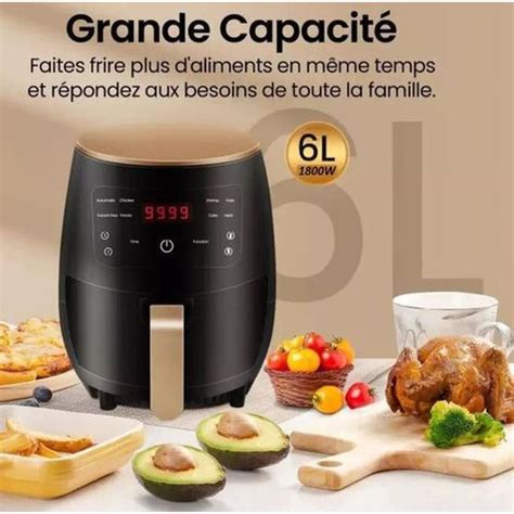 Robolux Friteuse électrique Sans Huile Xxl écran Tactil Led 6l Fiche Technique Et Prix Au