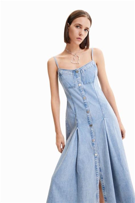 Desigual Dresses And Jumpsuits Women Maitrepierre Slim Denim Midi