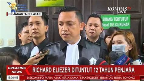 Richard Eliezer Dituntut Tahun Penjara Pengacara Ronny Talampessy