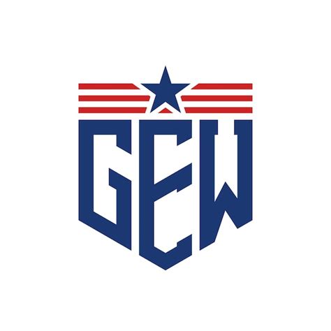 Premium Vector Patriotic Gew Logo With Star And American Flag Straps