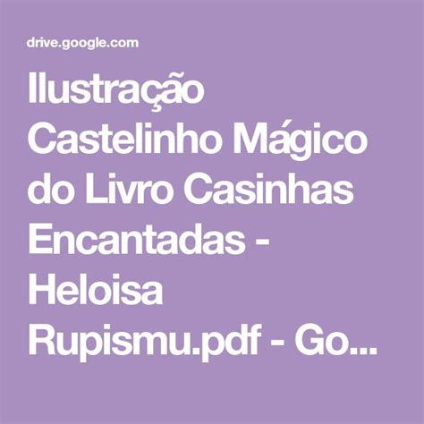 Ilustra O Castelinho M Gico Do Livro Casinhas Encantadas Heloisa