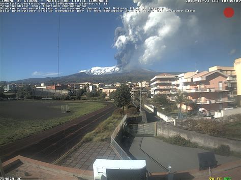 Etna Eruzione Fortissima Spaventosa Colonna Di Cenere Verso La