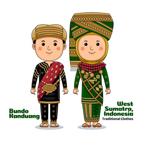 Couple Wear Bundo Kanduang West Sumatra Indonesian Traditional