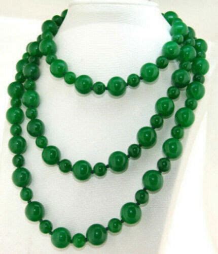 Mm Mm Natural Green Jade Gemstones Round Beads Knot