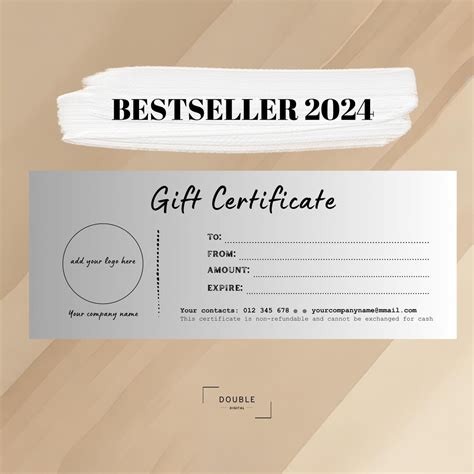 Editable Gift Certificate Template, Gift Certificate Template, Modern ...