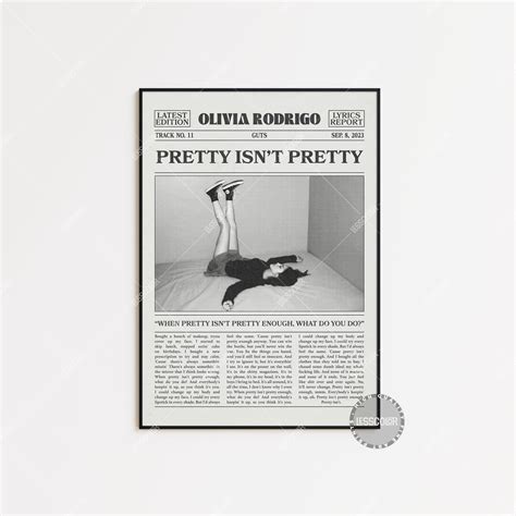 Olivia Rodrigo Retro Newspaper Print Pretty Isnt Pretty Etsy