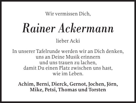 Rainer Ackermann Gedenken Flensburger Tageblatt