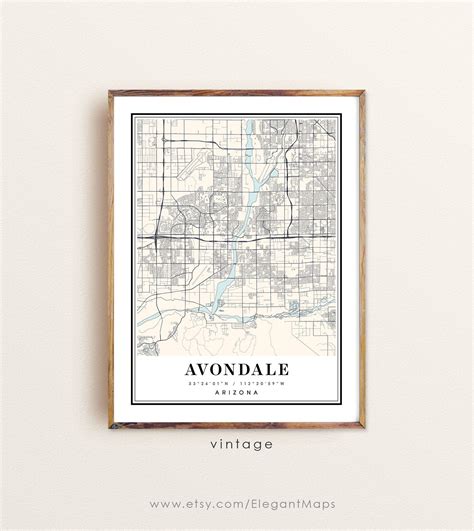 Avondale Arizona Map Avondale AZ Map Avondale City Map - Etsy