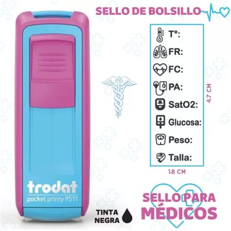 Sello Medico Signos Vitales Enfermera Portatil X Cm