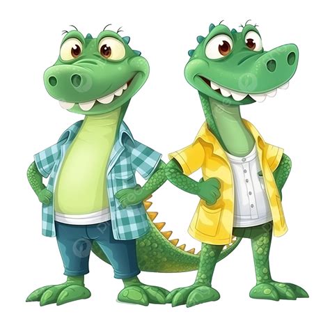 Crocodile Cartoon Characters With Clothes Crocodile Alligator Scarf