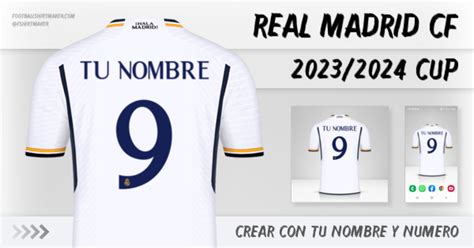 Crear camiseta Real Madrid CF 2023 2024 Cup con tu Nombre y Número