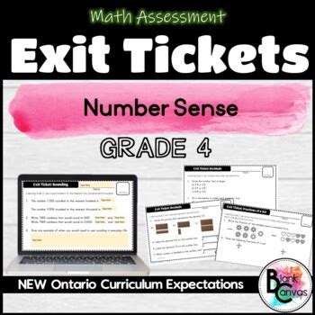 Math Exit Tickets Grade Strand B Numbers Ontario Curriculum