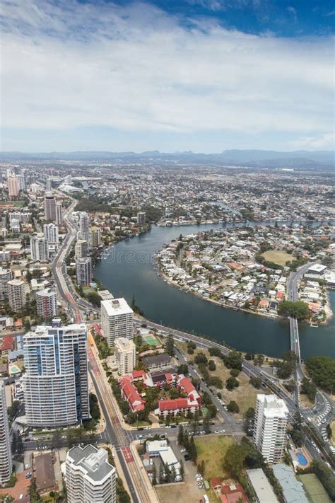 Gold Coast Queensland Australia Nerang River Aerial View Surfers