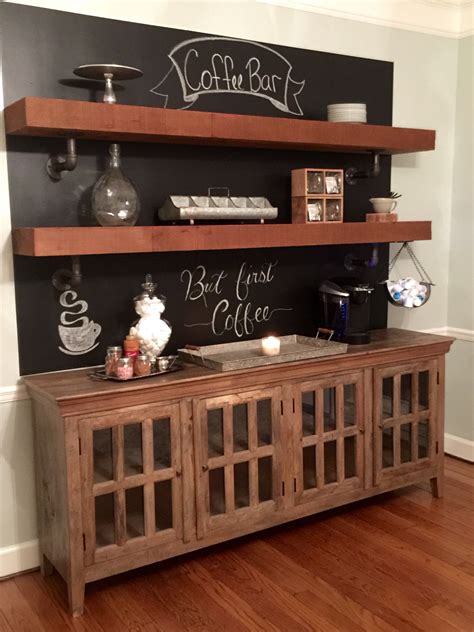 A Little Chalk Paint Behind A Buffet And Add Some Cedar Beams For A Fun