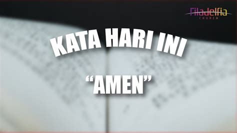 Kata Hari Ini AMEN YouTube