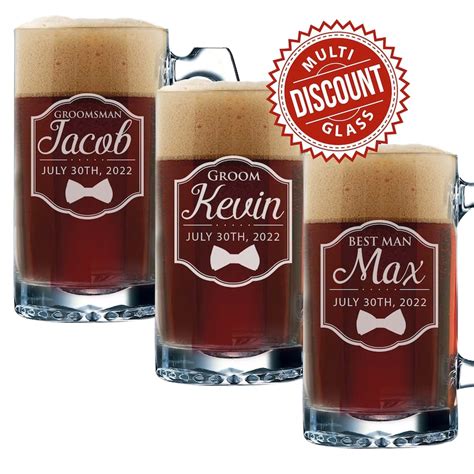 Personalized Beer Mugs For Groomsmen Best Man Beer Mug Usher Etsy