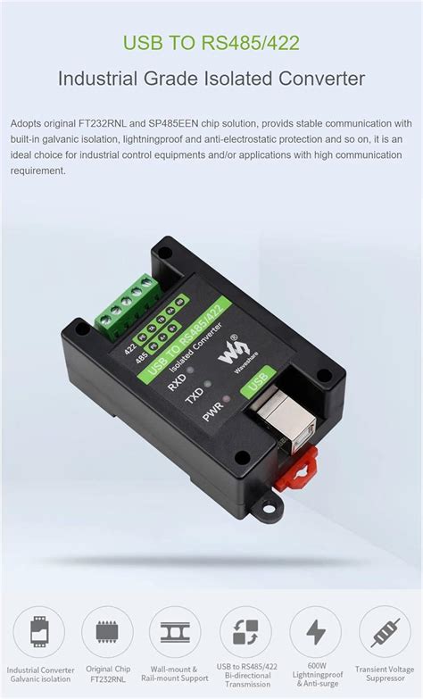 Coolwell Industrial Grade Isolated Usb To Rs485422 Converter With Original Ft232rl And Sp485een