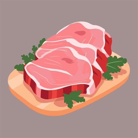 Ilustraci N Vectorial Plana De Carne De Cerdo Vector Premium