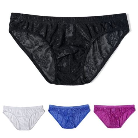 Hommes Sexy Lingerie Transparent Dentelle Boxer Slip Renflement