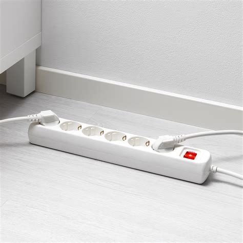 Koppla 6 Way Socket With Switch Earthed White Ikea