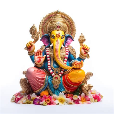 Premium Ai Image Colorful And Decorative Lord Ganesha Sculpture