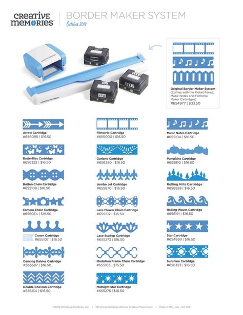 Creative Memories Border Maker And Cartridges Shop Creative Memories