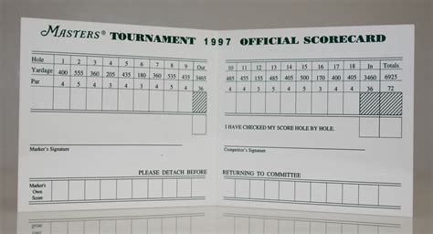 Lot Detail - Tiger Woods Signed 1997 Masters Official Scorecard JSA ALOA