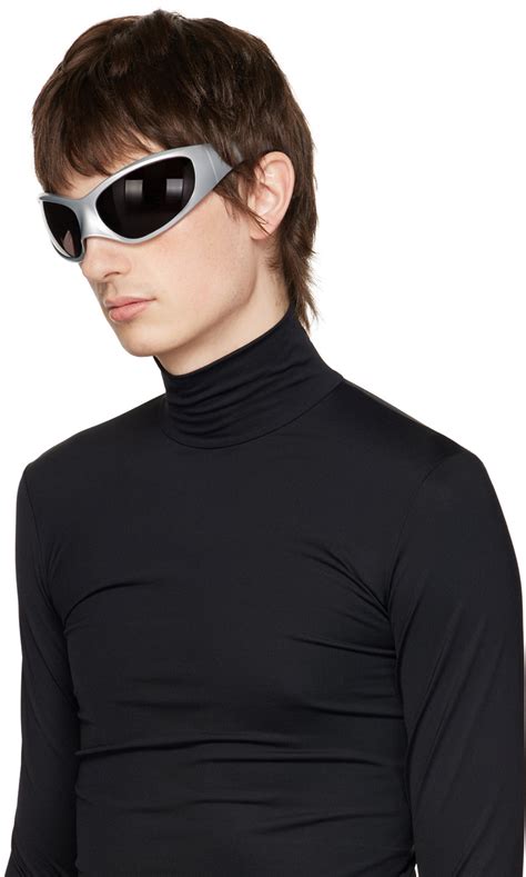 Balenciaga Silver Skin Xxl Cat Sunglasses Balenciaga