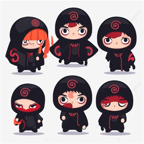 Akatsuki Clipart Groupe De Personnages De Dessins Animés Ninja Avec