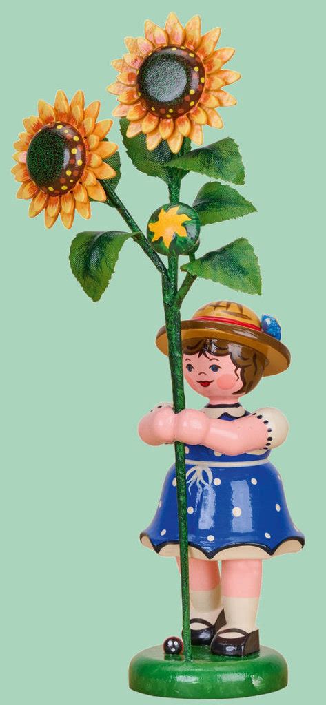 Hurig Blumenkind M Dchen Mit Sonnenblume Gro Holz Kunst Goertz De