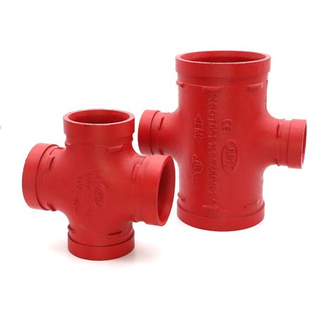 Ul Fm Ductile Iron Cast Iron Grooved Pipe Fittings Reducing Cross For