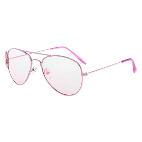 Claires Club Heart Aviator Sunglasses Pink Claires Us