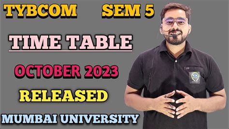 TYBCOM SEM 5 Time Table 2023 Finally Time Table Released TYBCOM SEM 5