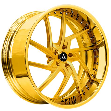 24 Artis Forged Wheels Fairfax Gold Rims Atf122 9