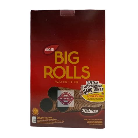 Jual Nabati Big Rolls Box Isi 20pcs Nabati Big Rolls Wafer Stick Coklat Big Rolls Coklat