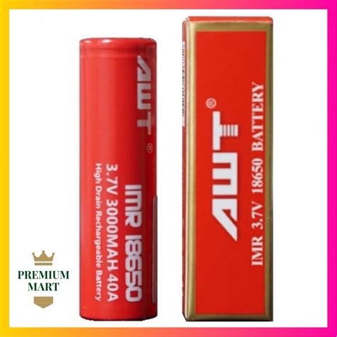 AWT IMR 18650 3000mah 40A High Drain Rechargeable Battery PREMIUMMART