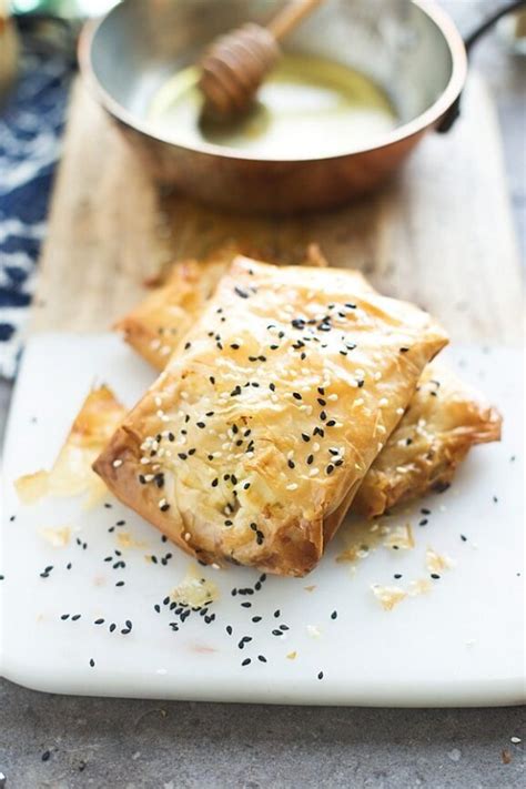 Phyllo Wrapped Feta With Honey And Sesame Seeds Cooking For Keeps