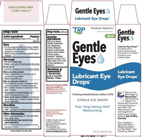 Dailymed Gentle Eyes Lubricant Eye Drops Carboxymethylcellulose Sodium Solution Drops