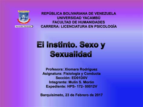 El Instinto Y La Sexualidad Ppt Descarga Gratuita